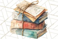 Vintage Travel Clipart, Watercolor Suitcase Clipart PNG Product Image 2