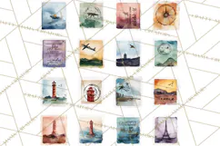 Vintage Travel Clipart, Watercolor Suitcase Clipart PNG Product Image 3