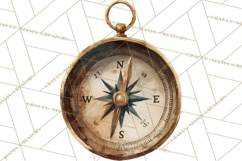 Vintage Travel Clipart, Watercolor Suitcase Clipart PNG Product Image 3