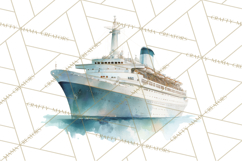 Vintage Travel Clipart, Watercolor Suitcase Clipart PNG Product Image 3