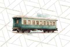 Vintage Travel Clipart, Watercolor Suitcase Clipart PNG Product Image 3