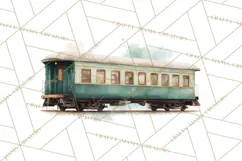 Vintage Travel Clipart, Watercolor Suitcase Clipart PNG Product Image 3