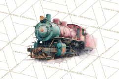 Vintage Travel Clipart, Watercolor Suitcase Clipart PNG Product Image 3