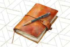 Vintage Travel Clipart, Watercolor Suitcase Clipart PNG Product Image 2