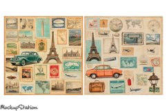 Vintage Travel Junk Journal Pages on Old Paper | Postmarks Product Image 3