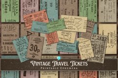 Vintage Travel Ticket Printable Ephemera Product Image 1