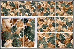 Vintage Tropical Green Brown Leaves 3D Tumbler Wrap Product Image 1