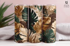 Vintage Tropical Green Brown Leaves 3D Tumbler Wrap Product Image 2
