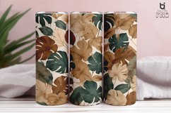 Vintage Tropical Green Brown Leaves 3D Tumbler Wrap Product Image 6
