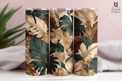 Vintage Tropical Green Brown Leaves 3D Tumbler Wrap Product Image 8