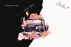 Pastel Pink Watercolor Vintage Truck Clipart | Watercolor Product Image 2