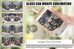 Glass Can Wraps Vintage Truck Christmas Product Image 1