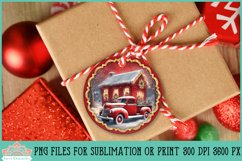 Vintage Red Truck Christmas Printable Gift Tag