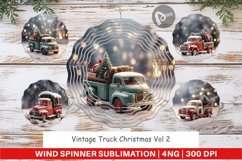 Wind Spinner Vintage Truck Christmas Product Image 1