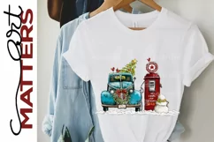 Vintage Truck Snowman Gas Pump 2023 - 300 DPI - Hand Painted Product Image 2