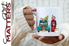 Vintage Truck Snowman Gas Pump 2023 - 300 DPI - Hand Painted Product Image 3