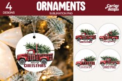 vintage truck ornament sublimation