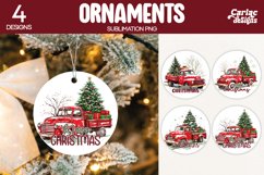 vintage truck ornament sublimation
