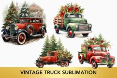 4 png Vintage Truck Farm Clipart, Christmas Truck Sublimatio Product Image 2