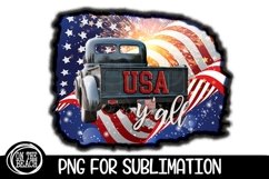 USA Y'all - Vintage Truck - PNG for Sublimation Product Image 1