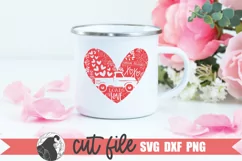 Retro Valentine SVG shown on a white mug