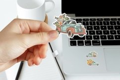 Vintage Truck with Flower sticker printable Product Image 2