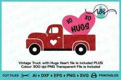 Vintage Truck with Valentine Hearts, Valentine SVG, Love SVG Product Image 6