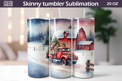Vintage Farm Truck Tumbler | Christmas Tumbler Sublimation Product Image 1