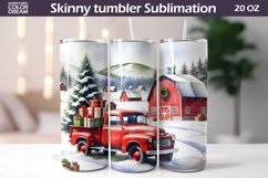 Farm Red Truck Tumbler Wrap | Christmas Tumbler Sublimation Product Image 1