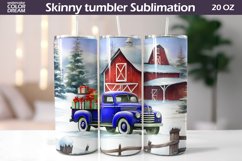 Farm Truck Tumbler Wrap | Christmas Tumbler Sublimation Product Image 1