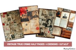 Vintage True Crime Junk Journal Horror Pages for Scrapbook Product Image 1