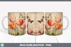 GorgeousDecoupage Tulips Mug Wrap design.