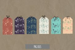 Vintage Unicorn and Floral Seamless Pattern Shaped Tags Product Image 1