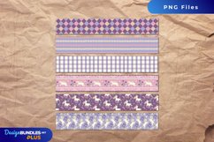 Vintage Unicorn and Floral Seamless Pattern Stripe Product Image 1