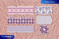 Vintage Unicorn and Floral Seamless Pattern Torn Paper Product Image 1