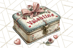 Vintage Valentine Gift Boxes Clipart PNG, Romantic Heart Product Image 3