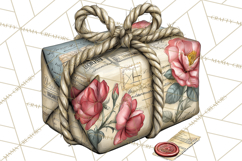 Vintage Valentine Gift Boxes Clipart PNG, Romantic Heart Product Image 4