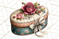 Vintage Valentine Gift Boxes Clipart PNG, Romantic Heart Product Image 4