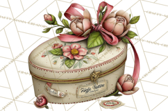 Vintage Valentine Gift Boxes Clipart PNG, Romantic Heart Product Image 2