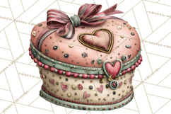 Vintage Valentine Gift Boxes Clipart PNG, Romantic Heart Product Image 3