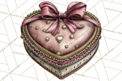Vintage Valentine Gift Boxes Clipart PNG, Romantic Heart Product Image 5