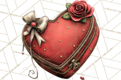 Vintage Valentine Gift Boxes Clipart PNG, Romantic Heart Product Image 3