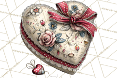 Vintage Valentine Gift Boxes Clipart PNG, Romantic Heart Product Image 5