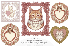 Vintage Valentine Cat Label Printable - Valentine Cat Png Product Image 1