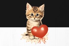 Vintage Valentine Cats PNG Clipart Bundle - 9 Retro Kitten Product Image 6