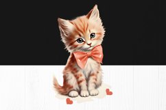 Vintage Valentine Cats PNG Clipart Bundle - 9 Retro Kitten Product Image 7