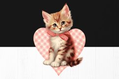 Vintage Valentine Cats PNG Clipart Bundle - 9 Retro Kitten Product Image 8