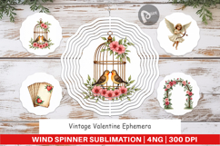 Vintage Valentine Ephemera Wind Spinner Product Image 1