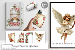 Vintage Valentine Ephemera Digital Paper Product Image 1