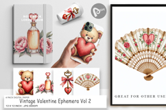 Vintage Valentine Ephemera Digital Paper Product Image 1